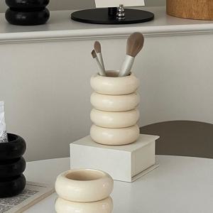 도넛 브러쉬꽂이 연필꽂이 화장대 수납 정리함 4단 2colors