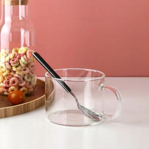 손잡이 내열유리컵 투명 500ml 시리얼볼 그릭요거트볼 와이드컵