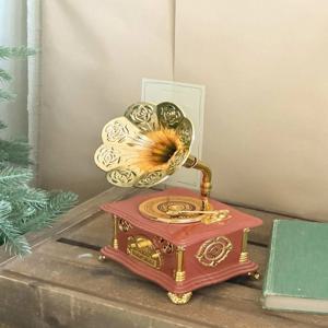 미니 축음기 오르골 악기 뮤직박스 빈티지 인테리어 소품 오브제 (2colors)