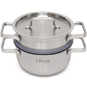 키친아트 치코찜냄비 (16cm) IH 통삼중 인덕션 스텐레스 미니 찜솥 2385
