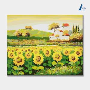 DIY 명화그리기 유화세트 풍경 H121-해바라기와집