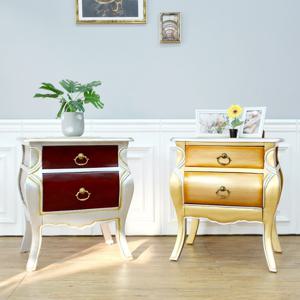 시비아 원목 엔틱 협탁 침대 옆 2단 서랍장 2colors