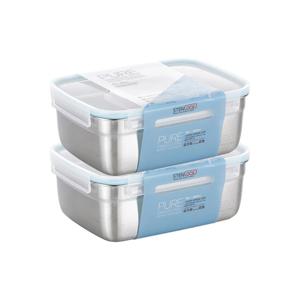 1+1 국산 스텐밀폐용기 스텐김치통 퓨어 미니핸디 1호 1.8L