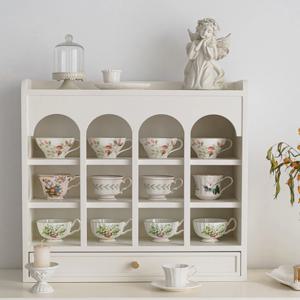 [해외] 빈티지 원목 컵 진열대 커피잔 장식장 정리 인테리어 선반