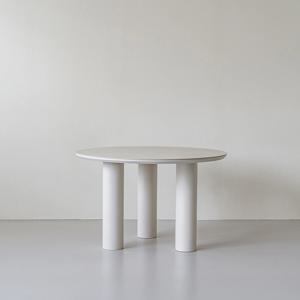 퓨로 르보 원형 세라믹식탁 화이트 다리 W1200 포세린 테이블 6인용