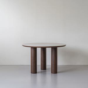 퓨로 르보 원형 세라믹식탁 월넛 다리 W1200 포세린 테이블 6인용