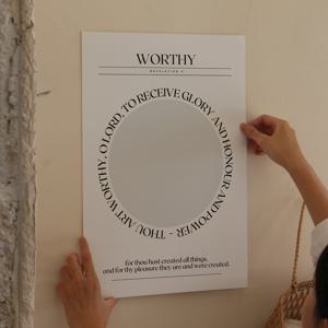 영광과 존귀와 능력을 받기 합당하신 - 나오미 서머스 작품 성경 말씀 포스터 액자