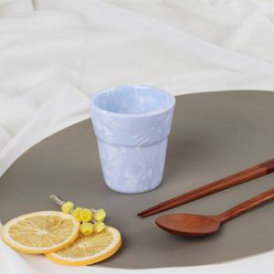 레트로 블루팝 그릇-분식컵-떡볶이 접시 분식집 멜라민 포장마차