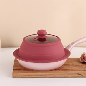 만능 실리콘 유리 폴딩 뚜껑 18-28cm