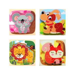 유아원목퍼즐 동물4종세트 코알라+강아지+사자+다람쥐