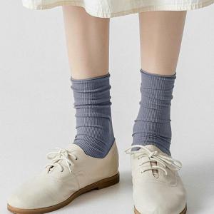 데일리 중목 무지 편안한 양말 6color 긴목 무지양말 골지 돌돌이 무압박 여자긴목양말