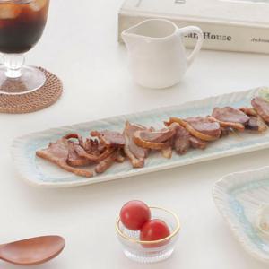 예쁜 일식 도자기 일본 그릇 민트접시 생선 삼겹살 스크럼블 스시 브런치 플레이트 (롱)