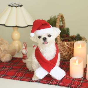 크리스마스 강아지 고양이 코스튬 소품 산타 모자 목도리 산타복 파티