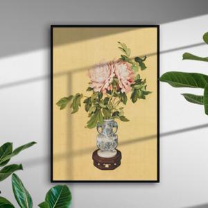 돈 들어오는 그림 목단꽃 모란꽃 목단 모란 그림 목단화 동양화 개업선물 행운 포스터 액자