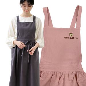 무료자수각인 _ 마농 원피스 앞치마 3colors X형끈 어린이집 유치원 교사 미술학원
