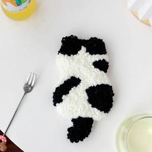 티코스터 펀치니들 DIY 자수 키트 스킬 공예 컵받침 만들기-얼룩고양이