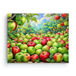 풍요가 가득한 사과밭 그림 캔버스액자 청사과 홍사과 금전운 결실을 주는 인테리어액자