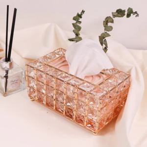 크리스탈 골드 사각 각티슈 휴지 케이스