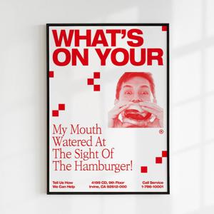 햄버거 포스터 미국 레트로 인테리어액자 Your Burger