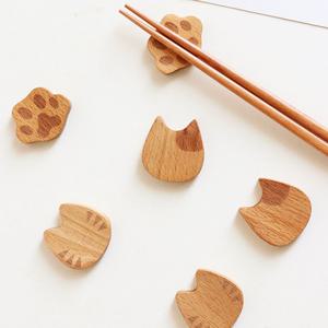 3종SET 우드 고양이 젓가락 받침 귀여운 고양이 3가지 디자인을 한번에
