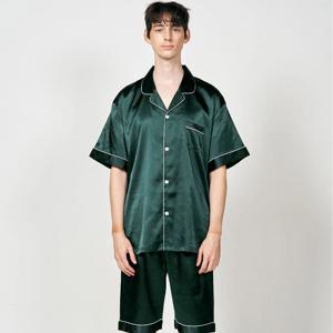 S~3XL 남성잠옷 파자마 무지 실크새틴 반팔 홈웨어 라운지웨어 상하의 세트 GR