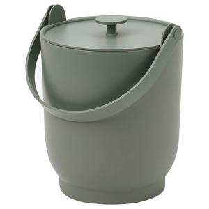 파르마르크바스트 음식물 쓰레기통+뚜껑 그레이그린 4L