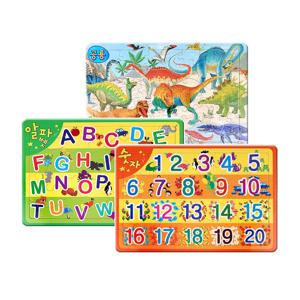 EQ,IQ 판퍼즐 3종세트2 (공룡,알파벳,숫자)