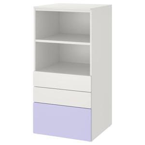스모스타드+플랏사 책장 3단서랍장 유아 60x57x123cm 화이트/라일락