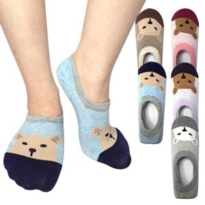 여성양말 연색 면 덧신 5켤레 5type