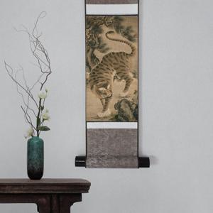 호랑이 족자 호랑이 그림 호랑이 일러스트 동양화 빈티지 포스터 인테리어 액자 개업선물