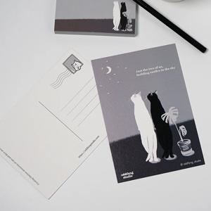 오드팡 고양이 일러스트 엽서 12종 1세트(12P) 내방꾸미기 홈데코