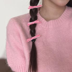 키치 리본 발레코어 롱드롭 새틴 벨벳 헤어핀 드롭 롱 발레리본 리본핀 머리삔 - 미니리본