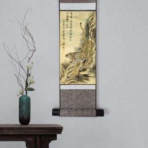 호랑이 족자 호랑이 그림 호랑이 일러스트 동양화 빈티지 포스터 인테리어 액자 개업선물