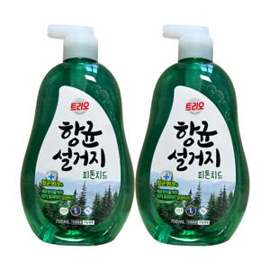 항균설거지 피톤치드 주방세제 용기 750ml 2개