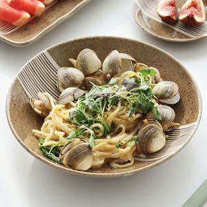 도자기 접시 원쿠프 AT 일식 퓨전 원형 그릇 찬기 브런치 샐러드 플레이팅