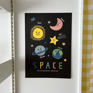 우주 포스터 아이방 꾸미기 아들방 아기방 그림 액자 행성 일러스트 소품 벽꾸미기