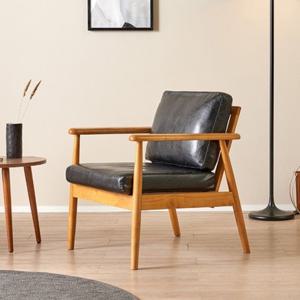 원목프레임 팔걸이 PU가죽 북유럽풍 1인쇼파 680