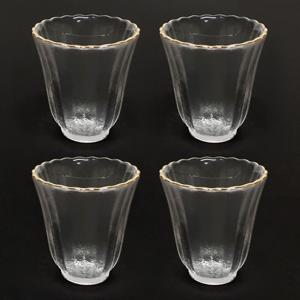 레벤호프 물결 소주잔 4P세트 60ml 골드라인 소주잔 술잔 (3132)