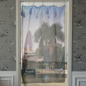 쉬폰 패브릭 포스터 감성 인테리어 가리개 커튼_야자수,휴가