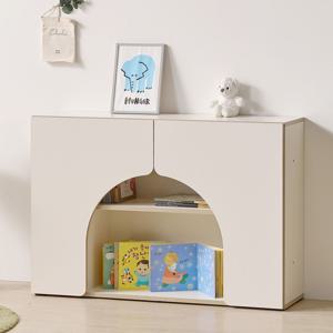 꼬노 2단 교구장 와이드형&도어 -책꽃이 유아 어린이 아기 코너장 책장 낮은거실장 공간박스
