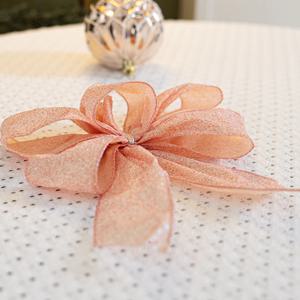 가루반짝이리본 5cm 2단 15x15cm (5+5) 크리스마스 장식 소품 포장 선물