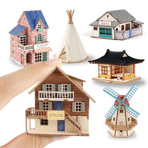 DIY 나무 모형 조립 키트 미니 집모형 목재