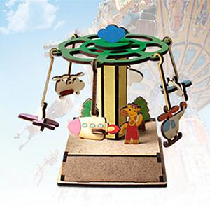 DIY 나무 모형 조립 키트 LED 움직이는 회전 비행기 TM-552