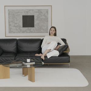 프리미엄 투톤샌드 워셔블 먼지없는 단모 대형 러그 - 사각라운드 3size 3color