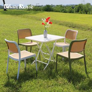 오슬로 테이블 700 사각 + 마스터 체어 4인 세트 야외 카페 펜션 테라스 의자