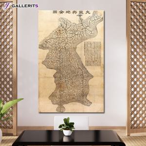 김정호 대동여지도 그림 액자 거실 안방 사무실 풍수 한국화 수묵화