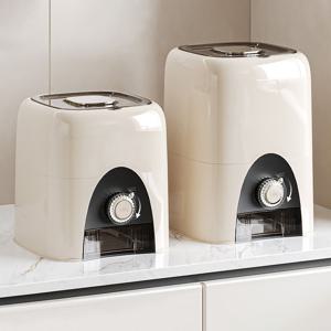 [해외] 감성 모던 회전식 계량 쌀통 원터치 쌀보관함 잡곡통 2colors 5kg 10kg