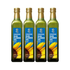 백설 유러피안 해바라기유 500ml*4개