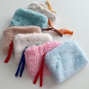 밍크 털파우치 페이크퍼 미니 파우치백 화장품 주머니 동전 카드지갑 5colors