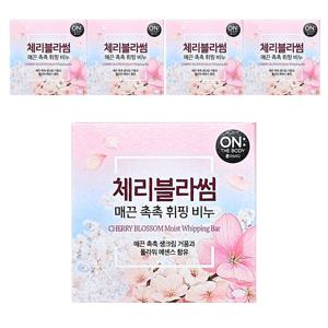 온더바디 촉촉 휘핑비누 세안비누 90gx5개 / 체리블라썸